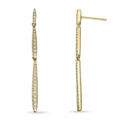 pitkät briljanttikorvakorut 14 karaatin kultaa kanssa timantti 