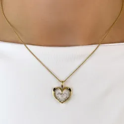 Sydän timantti riipus 14 karaatti kulta ja valkokultaa 0,18 ct