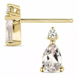 Pisara morganite timanttikorvakorut 14 karaatin kultaa kanssa timanttia ja morganite 