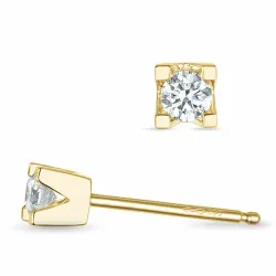 2 x 0,10 ct solitaire-nappikorvakorut 14 karaatin kultaa kanssa timantti