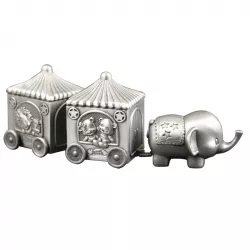 Kastelahjojen: norsu ja kaksi vaunua ensihammas ja -kihara i tinattu  malli: 154-73131