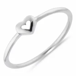Kiiltävä Simple Rings sydän sormus  hopea