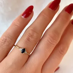 safiiri timanttisormus 14 karaatin kultaa 0,35 ct 0,03 ct