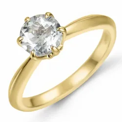 kvartsi solitaire-sormus 9 karaatin kultaa 0,95 ct