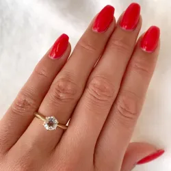 kvartsi solitaire-sormus 9 karaatin kultaa 0,95 ct