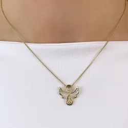 enkeli timantti riipus 14 karaatti kultaa 0,089 ct