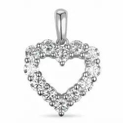 sydän timanttiriipus 14 karaatti valkokultaa 0,96 ct
