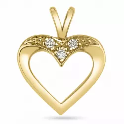 sydän timantti riipus 14 karaatti kultaa 0,041 ct