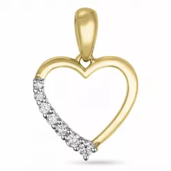 sydän timantti riipus 14 karaatti kulta ja valkokultaa 0,115 ct