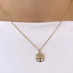 elämänpuu timantti riipus 14 karaatti kultaa 0,018 ct