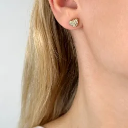 sydän timantti korvarenkaat 14 karaatin kultaa kanssa timantti 