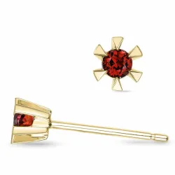 2 x 0,06 ct näytepakkaukset granaatti solitaire-nappikorvakorut 14 karaatin kultaa kanssa granaatti 