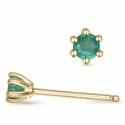 2 x 0,12 ct smaragdi solitaire-nappikorvakorut 14 karaatin kultaa kanssa smaragdi 