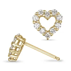 sydän nappikorvakorut 14 karaatin kultaa kanssa timantti