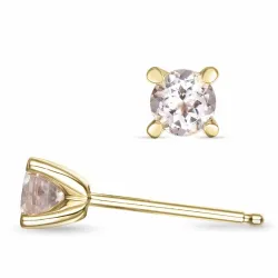 2 x 0,22 ct Morganite solitaire-nappikorvakorut 14 karaatin kultaa kanssa Morganite 