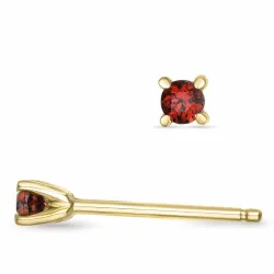 2 x 0,06 ct näytepakkaukset granaatti solitaire-nappikorvakorut 14 karaatin kultaa kanssa granaatti 