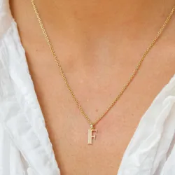 f-kirjain riipus  9 karaatin kultaa - My Letter