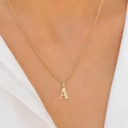 a-kirjain zirkoni riipus  9 karaatin kultaa - My Letter