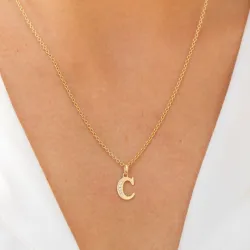 c-kirjain zirkoni riipus  9 karaatin kultaa - My Letter