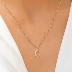 g-kirjain zirkoni riipus  9 karaatin kultaa - My Letter