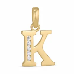 k-kirjain zirkoni riipus  9 karaatin kultaa - My Letter