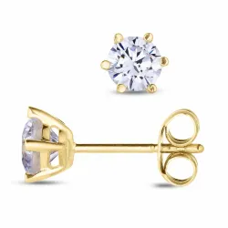 pyöreitä nappikorvakorut 9 karaatin kultaa kanssa zirkoni - Gold Collection