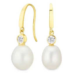 helmi korvarenkaat 9 karaatin kultaa kanssa zirkoni - Gold Collection