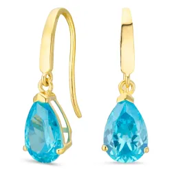 pudota muotoisia korvarenkaat 9 karaatin kultaa kanssa topaasi ja zirkoni - Gold Collection