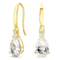 pudota muotoisia korvarenkaat 9 karaatin kultaa kanssa zirkoni - Gold Collection