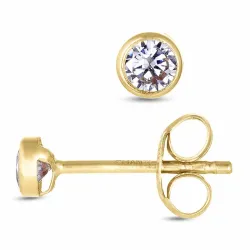 3 mm pyöreitä nappikorvakorut 9 karaatin kultaa kanssa zirkoni - Gold Collection