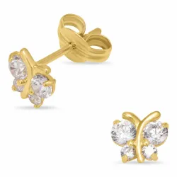 perhoset korvarenkaat 9 karaatin kultaa kanssa zirkoni - Gold Collection