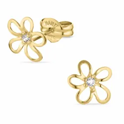 kukka korvarenkaat 8 karaatin kultaa kanssa zirkoni - Gold Collection