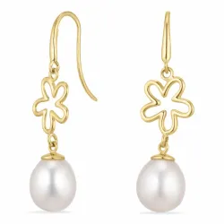 kukka korvarenkaat 9 karaatin kultaa kanssa  - Gold Collection