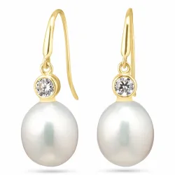 korvarenkaat 9 karaatin kultaa kanssa zirkoni - Gold Collection