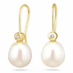 korvarenkaat 9 karaatin kultaa kanssa zirkoni - Gold Collection