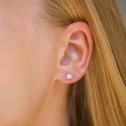 1/2 paria 4 mm nappikorvakorut 9 karaatin kultaa kanssa zirkoni - Gold Collection