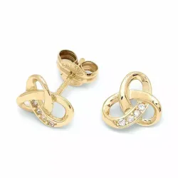 aitoja kultaa nappikorvakorut 9 karaatin kultaa kanssa zirkoni - Gold Collection