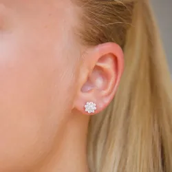 kukka nappikorvakorut 9 karaatin kultaa kanssa zirkoni - Gold Collection