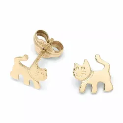 pieniä kissat nappikorvakorut 9 karaatin kultaa - Gold Collection