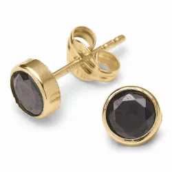 pyöreitä nappikorvakorut 9 karaatin kultaa kanssa zirkoni - Gold Collection