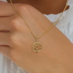 12 mm elämänpuu riipus  9 karaatin kultaa - Gold Collection