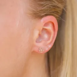 6,5 mm elämänpuu nappikorvakorut 9 karaatin kultaa - Gold Collection