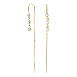 ketjukorvakorut 9 karaatin kultaa kanssa zirkoni - Gold Collection