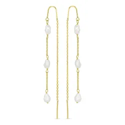 pitkät helmi ketjukorvakorut 9 karaatin kultaa - Gold Collection