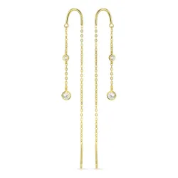 ketjukorvakorut 9 karaatin kultaa kanssa zirkoni - Gold Collection