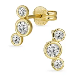 korvarenkaat 9 karaatin kultaa kanssa zirkoni - Gold Collection