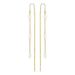 pitkät helmi ketjukorvakorut 9 karaatin kultaa - Gold Collection