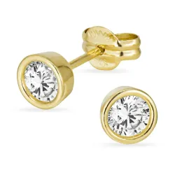 5 mm nappikorvakorut 9 karaatin kultaa kanssa zirkoni - Gold Collection