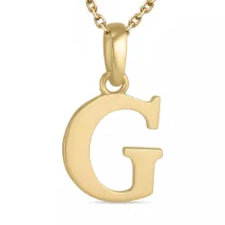 g-kirjain kaulaketju kullattua hopeaa riipus 9 karaatin kultaa - My Letter
