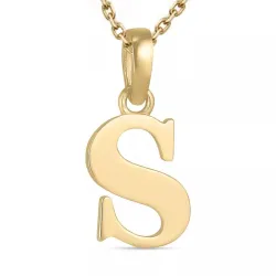 s-kirjain kaulaketju Kullattu metalliseos riipus 9 karaatin kultaa - My Letter